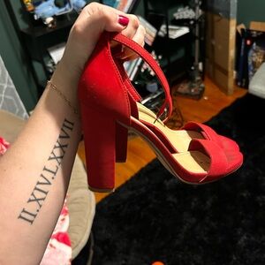 Elegant Red High Heel Sandals